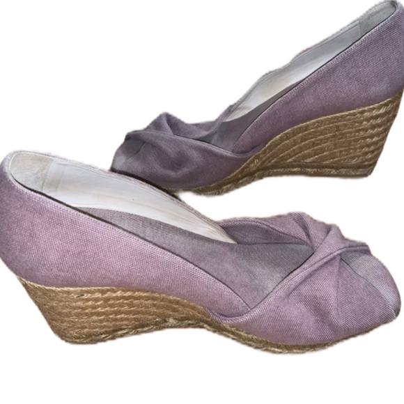 CASTANER Purple Espadrille Peeptoe Wedge Heels 9 - Picture 7 of 14